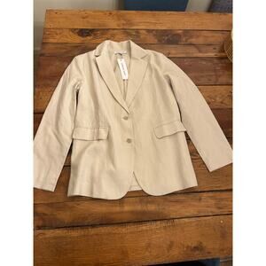 Amour Vert Natural Slim Tobie Cotton/Linen Blazer Size Small NWT